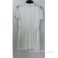 Biała damska szyfonowa sukienka Zgredek z krótkim rękawem